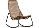 Gartenstuhl WOOOD "Tom gecoatetes Rattan mit Metallgestell, H 97 x B 51 x T 95 cm", beige (natur, schwarz, natur), B:51cm H:97cm T:95cm, Geflecht Rattan, Stühle, Gartenstuhl, Verstärkender Querstrebe, Tragkraft 150 kg, einfach zu montierbar