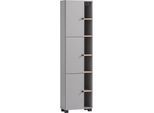 Hochschrank WELLTIME "Lugo, Hochschrank, Made in Germany, B: 45 cm", grau (platingrau), B:44,9cm H:167,6cm T:23,4cm, FSC-zertifizierter Holzwerkstoff, Schränke, Hochschrank, Solide Verarbeitung - Dieses Produkt ist in Deutschland gefertigt