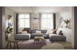 Wohnlandschaft MUSTERRING "Lucia viel Platz, bequem, U-Form", grau, B:434cm H:81cm T:204cm, Sofas, Wohnlandschaft, Verschiedene Farben, inkl. Kopfstütze, Gesamtbreite 434 cm