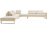 Ecksofa MUSTERRING "JustB PM100 bequem, modern, elegant und viel Platz, bodenfrei", beige (creme), B:308cm H:88cm T:290cm, 85% Polyester, 15% Viskose, Sofas, Ecksofa, mit Zwischenhocker, wahlweise mit Funktion und Kissen, Maße 290 x 308