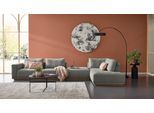 Wohnlandschaft MUSTERRING "JustB PM200 bequem, wahlw. Sitzvorzug, Breite 395cm, Holzsockel", grau, B:395cm H:78cm T:202cm, 100% Polyester, Sofas, Wohnlandschaft, Anreihsofa Armteil links, Eckteil rechts und Hocker. Elekt. Sitzvorzug
