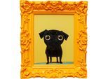 Bild mit Rahmen KARE DESIGN "Gerahmtes Bild Sweet Dog Eyes 30x35cm", orange (farbe bild(er): orange), B:30cm H:35cm T:3,5cm, Acrylfarbe, Baumwolle, Polyresin, Bilder, Bild mit Rahmen