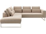Ecksofa MUSTERRING "JUSTB PM100, stilvoller Lounge-Komfort von Musterring", beige (nature, seidengrau), B:268cm H:88cm T:232cm, 100% Polyester, Sofas, Ecksofa, Kollektion Bettina Zimmermann, optionaler Sitzvorzug & Fuß-Auswahl