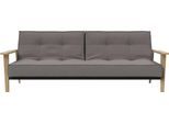 Schlafsofa INNOVATION LIVING ™ "Splitback Frej, Sofa mit Funktion, bequem mit Federkernunterfederung", grau, B:234cm H:79cm T:90cm, Webstoff Â»MIXED DANCEÂ« (100% Polyester);Webstoff fein Â»FLASHTEXÂ« (100% Polyester), Sofas, Schlafsofa, mit stabilen Armlehnen aus Eichenholz, skandinavisches Design