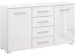 Schubkastenkommode RAUCH "Sideboard Kommode Kombikommode KOLUNA mit Hochglanzfront", weiß (alpinweiß, hochglanz weiß), B:120cm H:81cm T:42cm, Holzwerkstoff, Sideboards, Schubkastenkommode, vier große Schubladen, mit insgesamt 4 Einlegeböden MADE IN GERMANY