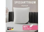 3-Kammer-Kopfkissen SPESSARTTRAUM "Premium", weiß, B:80cm L:80cm, Bezug: 100% Baumwolle. Füllung Außenkammer: 60% Gänsedaunen, 40% Gänsefeder. Füllung Innenkammer: 100% Gänsefeder, Kopfkissen, 3-Kammer-Kopfkissen, gute Stützkraft, Seitenschläfer & Rückenschläfer