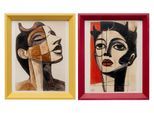 Bild mit Rahmen KARE DESIGN "Gerahmtes Bild Portrait Modernism 22x27cm", farbe bild(er): mehrfarbig, B:22,3cm H:27,3cm T:3,5cm, Acrylfarbe, Papier, Polyresin, Bilder, Bild mit Rahmen