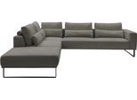 Ecksofa MUSTERRING "JustB PM100 Federkern & Kaltschaum, bequem, Breite 308cm, L-Form", grau (elephant), B:308cm H:88cm T:290cm, 85% Polyester, 15% Viskose, Sofas, Ecksofa, mit Sitztiefenverstellung und Kissen, mit Metallkufe, Maße 290x308 cm