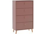 Kommode SCHILDMEYER "Bjarne, Kommode, melaminharzbeschichtet, Made in Germany, B: 60 cm", mauve, B:60,2cm H:101,3cm T:33cm, Sideboards, Kommode, Solide Verarbeitung - Dieses Produkt ist in Deutschland gefertigt