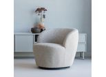 Drehsessel WOOOD "Serra Mischgewebe Bezug mit Drehmechanismus H 68 x B 70 x T 77 cm", beige (natur, melange), B:70cm H:68cm T:77cm, Sessel, Drehsessel, Geringe Verschleißfestigkeit, vollständig montiert, Tragkraft 120 kg