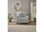 Sessel OTTO HOME "Westminster mit hochwertigem Microfaserbezug, in 5 Farben verfügbar", grau (lichtgrau), B:110cm H:95cm T:100cm, 92% Polyester / 8% Nylon, Sessel, Sessel, Federkern-Polsterung, gedrechselter Fuß, inkl. Zierkissen