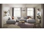 Wohnlandschaft MUSTERRING "Lucia bequem und viel Platz, U-Form", grau, B:434cm H:81cm T:204cm, Sofas, Wohnlandschaft, Verschiedene Farben, Cord-Bezug, Gesamtbreite 434 cm