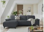 Ecksofa MUSTERRING "MR370 mit/ohne Relaxfunktion, verschiedene Unterfederungen zur Auswahl", anthrazit, B:280cm H:83cm T:180cm, 100% Polyester, Sofas, Ecksofa, Farbe, Material, Sitzkomfort und Funktion wählbar, Maße 280 x 180 cm