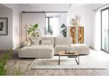 Ecksofa MUSTERRING "Lucia modern und bequem, Breite 330cm, L-Form", beige (nature), B:330cm H:81cm T:190cm, 100% Polyester, Sofas, Ecksofa, verschiedene Farben, großer Longchair mit Armlehne, B330 x T190 cm