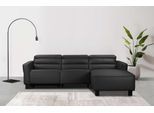 Ecksofa OTTO HOME "Carpari, L-Form, 263 cm, manuelle o. elektrische Relaxfunktion", schwarz, B:263cm H:97cm T:179cm, Sofas, Ecksofa, USB A/C und Kopfteilverstellung