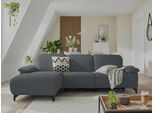 Ecksofa MUSTERRING "MR370 mit/ohne Relaxfunktion, verschiedene Unterfederungen zur Auswahl", grau (stone), B:280cm H:83cm T:180cm, 16% Baumwolle, 79% Polyester, 5% Polyacryl, Sofas, Ecksofa, Farbe, Material, Sitzkomfort und Funktion wählbar, Maße 280 x 180 cm