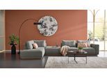 Wohnlandschaft MUSTERRING "JustB PM200 bequem, wahlw. Sitzvorzug, Breite 395cm, Holzsockel", grau, B:395cm H:78cm T:202cm, 100% Polyester, Sofas, Wohnlandschaft, Anreihsofa Armlehne rechts, Eckteil links & Hocker. Elekt. Sitzvorzug