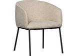 Esszimmerstuhl WOOOD "Leon mit Happy-Bouclé-Bezug und Metallgestell, B 61 x T 63 x H 77 cm", beige (natur), B:61cm H:77cm T:63cm, Stühle, Esszimmerstuhl, Tragkraft 100 kg, einfach zu montierbar, pfleigleicht