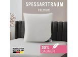 Gänsefederkopfkissen SPESSARTTRAUM "Premium, Kopfkissen 1-tlg. oder 2-tlg. 40x80 oder 80x80 cm", weiß, B:80cm L:80cm, Bezug: 100% Baumwolle. Füllung: 70% Gänsefeder, 30% Gänsedaunen, Kopfkissen, Gänsefederkopfkissen, hergestellt in Deutschland, allergikerfreundlich, im Set günstiger