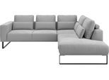 Ecksofa MUSTERRING "JUSTB PM100, stilvoller Lounge-Komfort von Musterring", grau, B:268cm H:88cm T:232cm, 94% Polyester, 6% Nylon, Sofas, Ecksofa, Kollektion Bettina Zimmermann, optionaler Sitzvorzug & Fuß-Auswahl