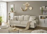 3,5-Sitzer OTTO HOME "Westminster, Sofa im Landhausstil, Couch mit Zierkissen", beige (elfenbein), B:230cm H:95cm T:100cm, Sofas, 3 5-Sitzer, Federkern-Polsterung, gedrechselter Fuß, hochwertiger Microfaserbezug
