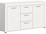 Sideboard OTTO HOME "AOSTA, Breite 125 cm, 2 Türen, 3 Schubkästen, 4 Fachböden", weiß, B:125cm H:80cm T:35cm, Sideboards, Sideboard, Kommode, Schrank, Anrichte, Standschrank, Board, Wohnzimmer