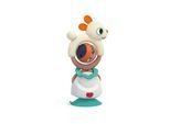 Moni Babyrassel 2 in 1, Hochstuhlspielzeug, Saugnapf, Greifling, ab 6 Monate beige