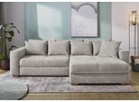 Ecksofa JOCKENHÖFER GRUPPE "Kampen L-Form, B: 288 cm, Liegefl. 153x245 cm", grau (hellgrau), B:288cm T:130cm, Korpus: 100% Polyester;Kissen: 100% Polyester, Sofas, Ecksofa, mit Bettfunktion, Bettkasten & Zierkissen, Federkern