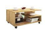 Mid.you Couchtisch , Eichefarben, Honig , Holzwerkstoff , rechteckig , 80x40x50 cm , Stauraum, offenes Fach , Wohnzimmer, Wohnzimmertische, Couchtische, Couchtische eckig