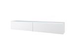P & B Lowboard , Weiss , Kunststoff , kaltweiss , 180x30x33 cm , FSC , stehend, hängend, Beleuchtung , Wohnzimmer, TV Möbel, Lowboards, Lowboards stehend