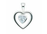 Herzkette ADELIA´S "Halskette - Herzkette mit Anhänger Herz mit Zirkonia aus 925", silber, Halsketten, Damen, Silber 925 (Sterlingsilber), Herzkette, Schmuckset mit bis 45 cm stufenlos verstellbarer 925 Silber Halskette