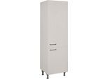 Vorratsschrank NOBILIA "MIAMI", Ausrichtung wählbar, mit zwei Türen, vormontiert", beige (front: seidengrau korpus: seidengrau), B:60cm H:216,6cm T:58,3cm, Schränke, Vorratsschrank, Breite/Höhe: 60/216,6 cm