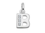 Namenskette ADELIA´S "Halskette - Namenskette mit Buchstabenanhänger B mit Zirkonia", silber, Halsketten, Damen, Silber 925 (Sterlingsilber), Schmuckset mit bis 45 cm stufenlos verstellbarer 925 Silber Halskette