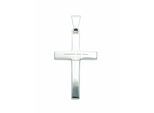 Kreuzkette ADELIA´S "Halskette - Kreuzkette mit Kreuz Anhänger aus 925 Silber", silber, Halsketten, Damen, Silber 925 (Sterlingsilber), Kreuzkette, Schmuckset mit bis 45 cm stufenlos verstellbarer 925 Silber Halskette