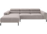 Ecksofa HOME AFFAIRE "Ecksofa, L-Form, incl. Kopfteilverstellung, Breite 258 cm", beige (taupe), B:258cm H:71cm T:183cm, 100% Polyester, Sofas, Ecksofa, wahlweise elektrische Sitztiefenverstellung