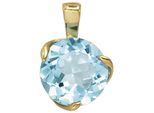 Kettenanhänger JOBO "Anhänger mit Blautopas 15 mm", gelb (hellblau, hellblau), Schmuckanhänger, Damen, Gelbgold 585, Kettenanhänger, 14 Karat 585 Gold