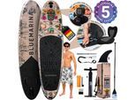Bluemarina SUP Board Ariki, Stand Up Paddle aufblasbar mit Paddel, Pumpe, Rucksack, 5J Garantie (Tiki 2.0, 325x86x16,5cm / 10'8")