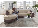 Ecksofa TRENDMANUFAKTUR "Rondo 3, zeitlos & bequem, Materialmix, L-Form, Breite 265cm", braun (braun, sand, beige), B:265cm H:85cm T:190cm, Kunstleder SOFTLUX / Struktur (77% Polyester; 23% Polyacryl);Luxus-Microfaser ALCAZAR (100% Polyester) / Feinstruktur (100% Polyester), Sofas, Ecksofa, wahlweise mit Federkern für mehr Komfort, wahlweise mit Bettfunktion