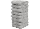 Gaestehandtuecher OTTO HOME "Vanessa, 8 Gästehandtücher, 30x50cm, in Standard- und Premium-Qualität", hellgrau, B:50cm L:30cm, Walkfrottee, Obermaterial: 100% Baumwolle, Handtücher, Handtücher mit Bordüre, 100% Baumwolle, einfarbig, weich