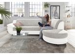 Ecksofa TRENDMANUFAKTUR "Rondo 3, zeitlos & bequem, Materialmix, L-Form, Breite 265cm", weiß (weiß, cappuccino), B:265cm H:85cm T:190cm, Kunstleder SOFTLUX / Struktur (77% Polyester; 23% Polyacryl);Luxus-Microfaser ALCAZAR (100% Polyester) / Feinstruktur (100% Polyester), Sofas, Ecksofa, wahlweise mit Federkern für mehr Komfort, wahlweise mit Bettfunktion