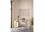 Eckschreibtisch HOME AFFAIRE "Arbeitstisch, Sekretär, Bürotisch, Stauraum, Computertisch", weiß (jackson hickory, weiß), B:150cm H:75,6cm T:99,6cm, Tische, Eckschreibtisch, 3 Schubladen integriert und 1 offenes Fach, Breite 150 cm