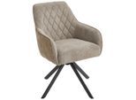 Livetastic Armlehnstuhl, Braun, Schwarz, Holz, Metall, Textil, Pappel, Sperrholz, Füllung: Schaumstoff, Taschenfederkern, Drehkreuz, 60x87x65 cm, Sitzfläche 360° drehbar, inklusive Armlehnen, Esszimmer, Stühle, Esszimmerstühle, Armlehnenstühle