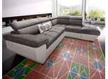 Ecksofa COTTA "Speedway L-Form", sand, schoko, B:262cm H:79cm T:102cm, Kunstleder SOFTLUX / Struktur (100% Polyester);Edles Flachgewebe (100% Polyester) / Feine Struktur (100% Polyester);Kunstleder SOFTLUX / Luxus-Microfaser (100% Polyester), Sofas, Ecksofa, Kopfteilverstellung, optional Bettfunktion & Bettkasten