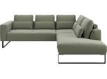 Ecksofa MUSTERRING "JUSTB PM100, stilvoller Lounge-Komfort von Musterring", grün, B:268cm H:88cm T:232cm, 85% Polyester, 15% Viskose, Sofas, Ecksofa, Kollektion Bettina Zimmermann, optionaler Sitzvorzug & Fuß-Auswahl