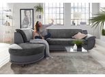 Ecksofa TRENDMANUFAKTUR "Rondo 3, zeitlos & bequem, Materialmix, L-Form, Breite 265cm", grau (dunkelgrau, grau, weiß), B:265cm H:85cm T:190cm, Kunstleder SOFTLUX / Struktur (77% Polyester; 23% Polyacryl);Luxus-Microfaser ALCAZAR (100% Polyester) / Feinstruktur (100% Polyester), Sofas, Ecksofa, wahlweise mit Federkern für mehr Komfort, wahlweise mit Bettfunktion