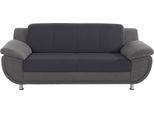 3-Sitzer TRENDMANUFAKTUR "Rondo 3, zeitlos und modern, bequem, Materialmix, Breite 207cm", grau (grau, dunkelgrau), B:207cm H:85cm T:94cm, Luxus-Microfaser ALCAZAR (100% Polyester) / Feinstruktur (100% Polyester);Kunstleder SOFTLUX / Struktur (77% Polyester; 23% Polyacryl), Sofas, 3-Sitzer, wahlweise mit Federkern, extrabreite Armlehnen zum Relaxen