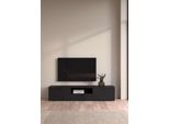 TV-Board HOME AFFAIRE "Media TV-Möbel, TV Schrank, Mediaboard, Lowboard", schwarz (matt schwarz), B:177,2cm H:38,4cm T:39,8cm, Sideboards, TV-Board, TV-Kommode, wahlweise Breite 147 oder 177 cm