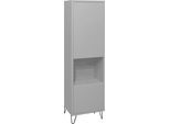 Vitrine MÄUSBACHER "Bonnie", grau (kreidegrau matt lack), B:41cm H:145cm T:32cm, Schränke, Vitrine, Vitrine mit Drahtgestell