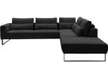 Ecksofa MUSTERRING "JustB PM100 Federkern & Kaltschaum, bequem, Breite 308cm, L-Form", schwarz, B:308cm H:88cm T:200cm, 85% Polyester, 15% Viskose, Sofas, Ecksofa, wahlweise mit Funktion und Kissen, mit Metallkufe, Maße 200 x 308 cm
