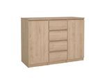Kommode HOME AFFAIRE "Naia, Sideboard, 4 Schubladen, 2 Türen, Aufbewahrung, grifflose Front", braun (jackson hick), B:120,8cm H:90,7cm T:50cm, Holzwerkstoff, Sideboards, Kommode, Mit Einlegeböden, modern, skandinavisches Design, in mehrere Farben